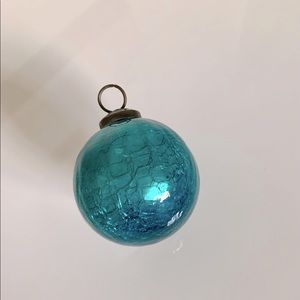 Antique Aqua German Kugel Crackle Mercury Glass Friendship Ball Ornament